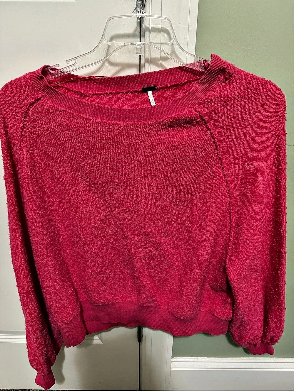 Free People Palm Springs Pullover Pink Crew Neck Sweater